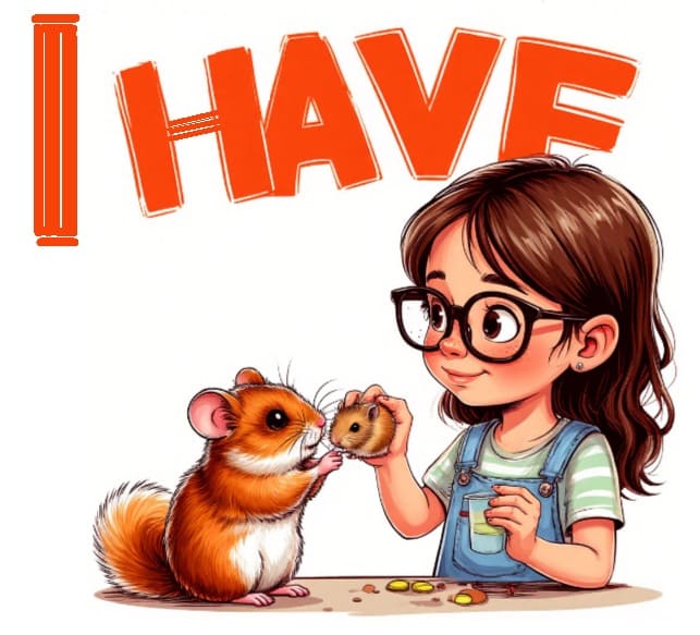 У девочки есть хомячок - the girl has a hamster